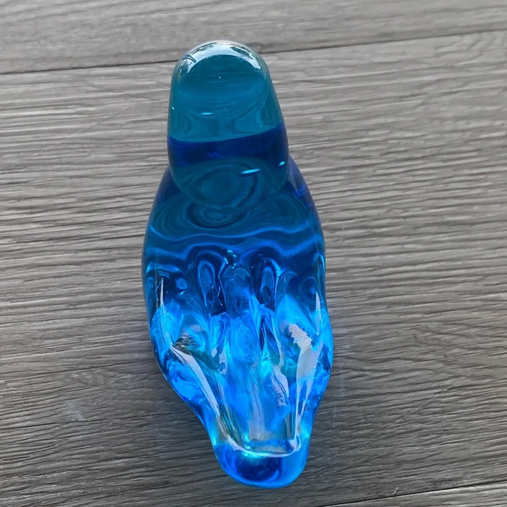 Vintage “Grandma’s Blue Bird” Glass Paperweight
